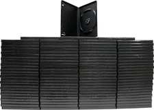 (100) Black Empty Standard Replacement Single DVD Cases Boxes 14mm Disc DVBR14BK