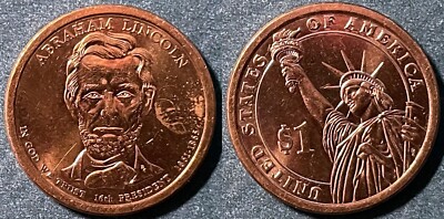USA 2010 D 1 Dollar Lincoln KM-478 Manganese brass clad copper