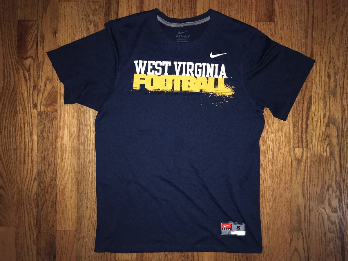 West Virginia Mountaineers T Shirt Nike Dri Fit Mens Small WVU Football