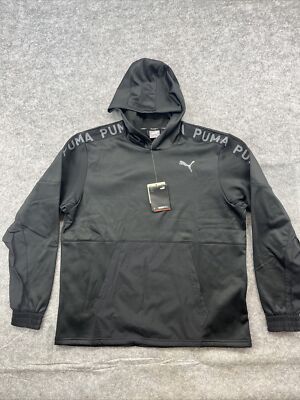 Puma Mens Pullover Hoodie Large Black Long Sleeve New With Tag | eBay