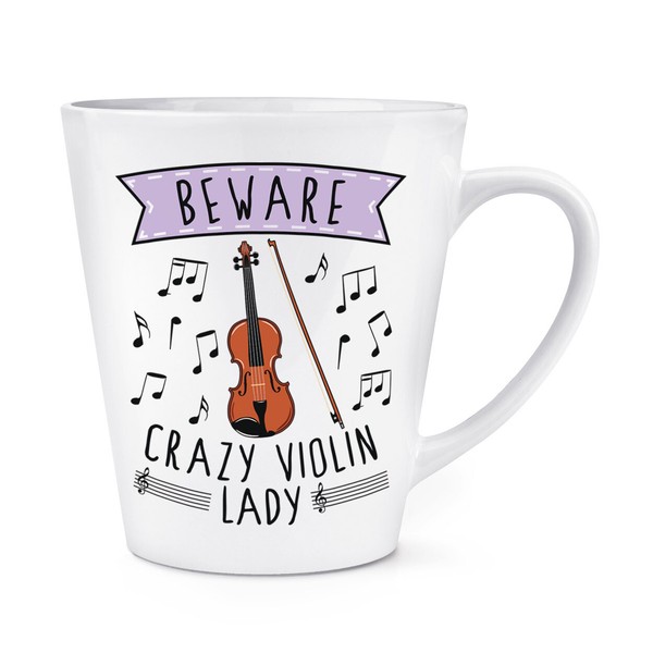 Beware VerrüCkte Violine Damen 341Ml Latte Becher Tasse Mutter Tag Freundin-image