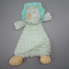 Baby Security Blanket Triceratops Dinosaur Lovey Plush Toy Demdaco Dino Blue