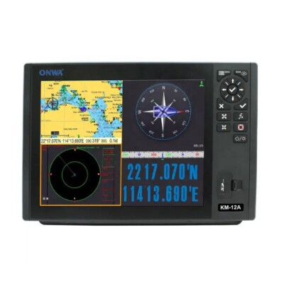 ONWA KM-12A 12'' LCD Marine GPS Chart Plotter Fish Finder GPS+Beidou Class B+