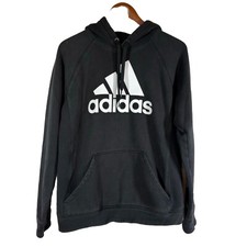 Adidas Pullover Hoodie Small Long Sleeve B/W Logo Grunge