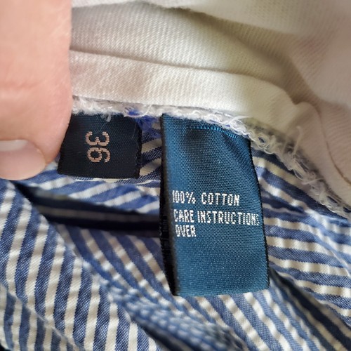 Polo Ralph Lauren Shorts Mens 36 Blue White Chino Striped 11 In Golf Seersucker - Picture 6 of 11