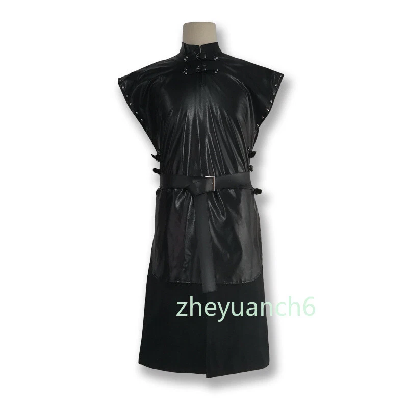 Game of Thrones Knight Men Halloween Cloak Black Outfit Full Set Cosplay Costume - Image 2 of 4