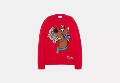 Coach x SCOOBY-DOO! Crew Neck Sweater Special Collection Red Unisex Size S - Picture 1 of 6