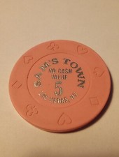 1990s SAM'S TOWN CASINO LAS VEGAS 5.00 NCV CHIP GREAT FOR COLLECTION BOOKS 25 