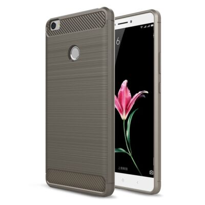 Xiaomi Mi Max TPU Handy Case Carbon Fiber Optik Brushed Schutz Hülle Grau Neu