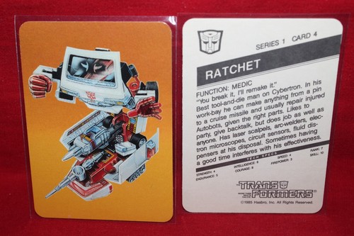 1985 Hasbro Transformers Card Ratchet #4 Orange Variation Autobots Series 1 - 第 1/2 張圖片