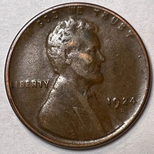 1924-D Lincoln Wheat Cent Extremely Fine XF Coin, Weak Strike #8867