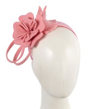 Pink felt flower autumn  winter racing fascinator Max Alexander AU Seller