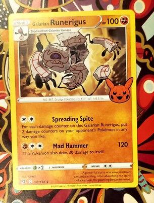 Galarian Runerigus 102/192 Rare Trick or Trade 2023 HP 100 | eBay