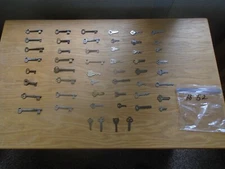 52 vintage antique skeleton keys original shiny rusty 1800 1900 barrel = flat