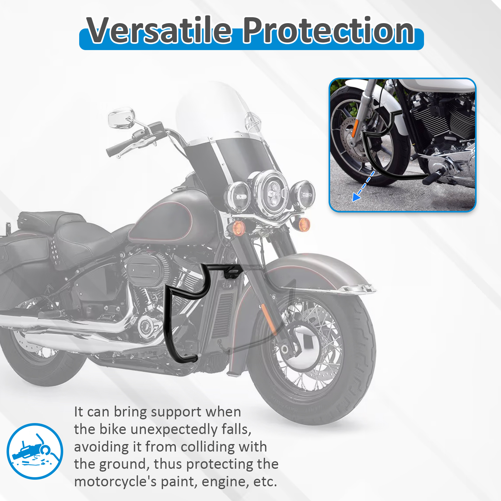 1.25" Highway Engine Guard Crash Bar For Harley Heritage Softail FLHC 2018-2025