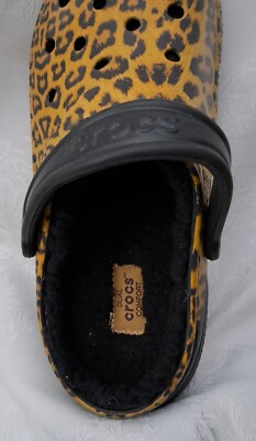 Crocs Classic Leopard Print Clogs Men\'s 7 Women\'s 9 Lined  Ankle Straps, NEW! NEW Crocs Classic Animal Print Clog Shoes Leopard Cheetah  main image 3