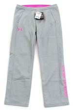 Under Armour Storm UA Armour Fleece Gray  Pink Athletic Pants Youth Girl's NWT