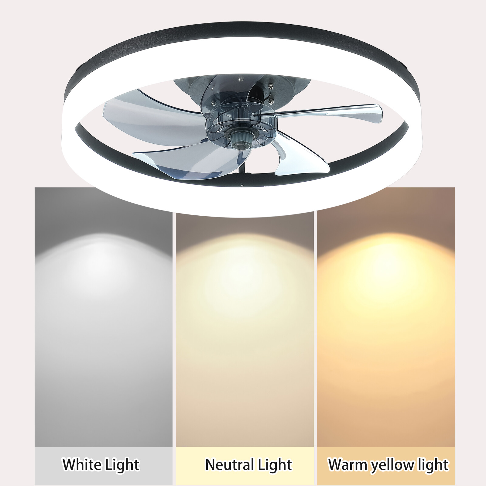 20 inch 3 Color LED with App & Remote Control Reversible Ceiling Fan Light Kit