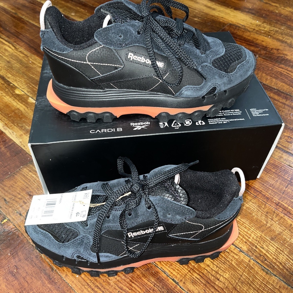 Reebok X Cardi B Classic Leather Women's Athletic Sneaker Black