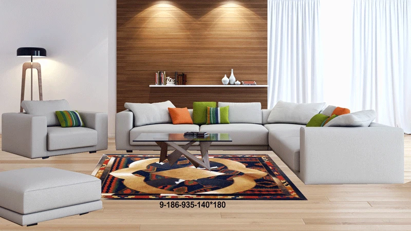 NEW Modern Luxury: Exquisite Handmade Cowhide & Persian Patchwork Area Rug 9-186 - Image 2 of 4