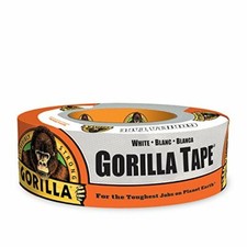 Gorilla Tape, White Duct Tape, 1.88" x 30 yd, White, Pack of 1 