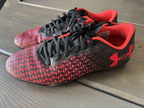 Under Armour CLUTCHFIT FORCE 3.0 Size 5.5 YTH INDOOR Soccer Shoes Red And Black