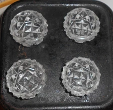 Vintage Set of 4 Cut Glass Salt Dips Cellars