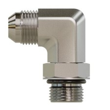 Hydraulic Adapter, 5/16" Male JIC to 3/8" O-Ring Elbow 90°