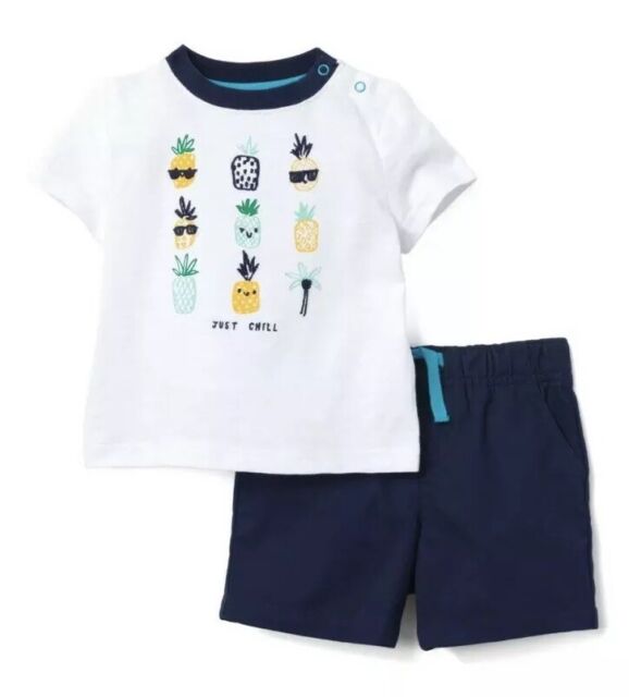 NWT Gymboree California Dreamers Baby boy Pineapple Shirt Shorts Outfit 3-6 M
