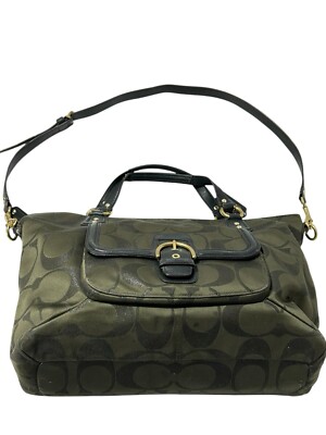 LARGE COACH F1382-F26241 CAMPBELL SIGNATURE METALLIC IZZY SATCEL