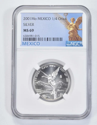 1/4 Mexican Onza 2001 MS69 Libertad Mexico Mexican NGC