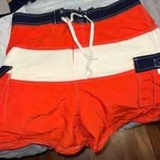 Tommy Hilfiger tommy trunks swim Mens M nautical colors orange blue white
