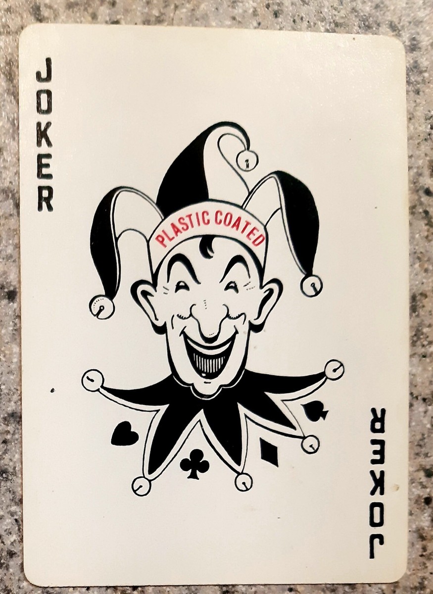 1 Black Joker Plastic Coated Single Swap Playing Card Red