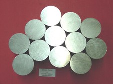 12 Pieces 2-1/2" ALUMINUM ROUND 6061 SOLID ROD 1" long T6511 Extruded Bar Stock