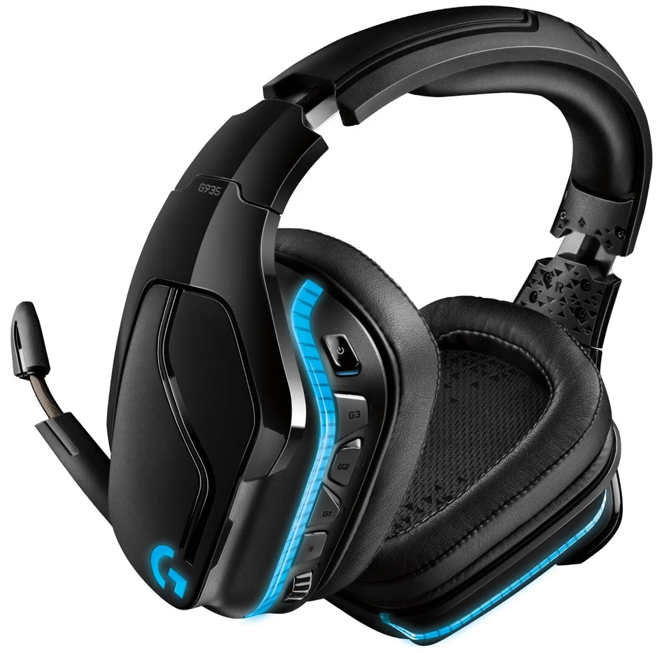 Logitech G935 Cuffie Wireless da gioco RGB Audio Surround 7.1 PC PS4 Xbox 3.5mm - Immagine 2 di 4