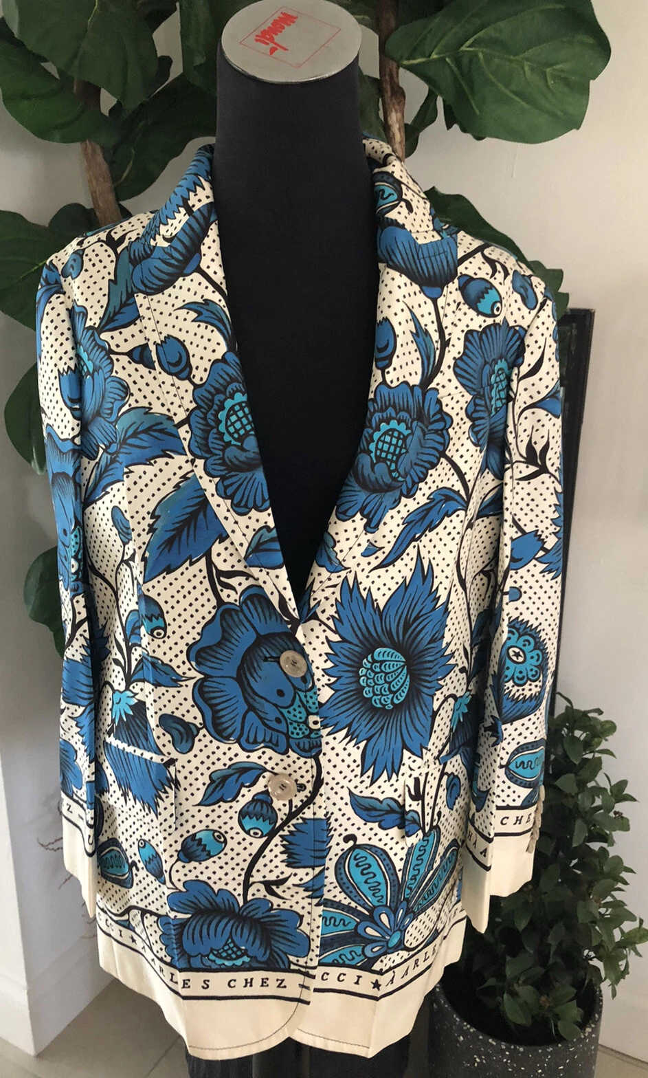 ORIGINALE GUCCI GIACCA FIORE ACQUERELLO SETA 44 NUOVA