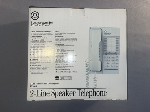 Altavoz vintage con cable Southwestern Bell Freedom de 2 líneas Ft360b blanco - Imagen 2 de 5