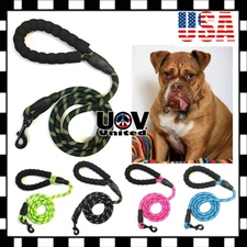 For Large Dog Puppy Walking Hiking Lead Rope Leash Reflective Training Pads UU
