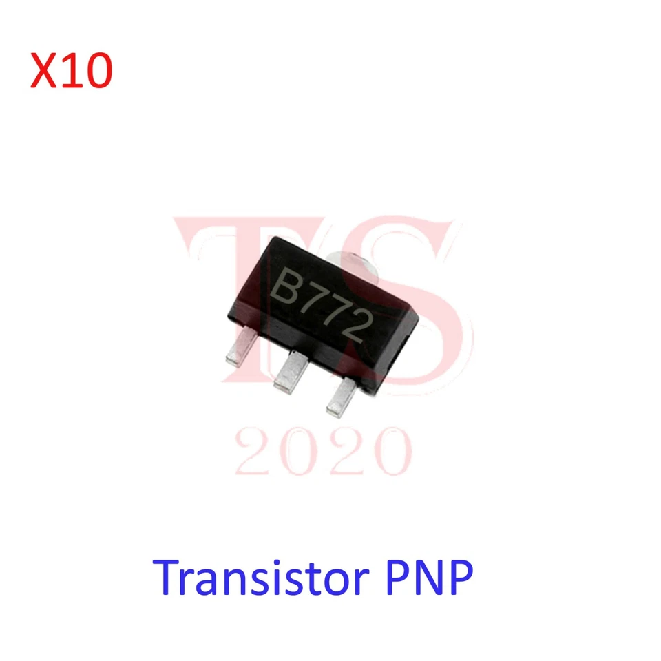 10pcs 2sb772 b772 1.5a/30v pnp sot-89 smd transistor new (((USA))) - Image 2 of 2