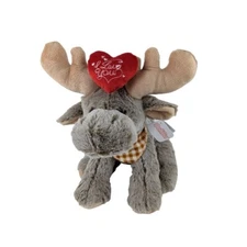 DolliBu Reindeer Moose Plush 12 Inch Valentine Heart I Love You Stuffed Animal