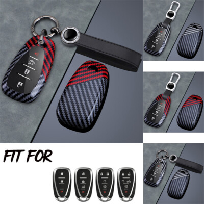 Carbon Fiber TPU Car Key Cover Case For Chevy Cruze Malibu Camaro Blazer Volt