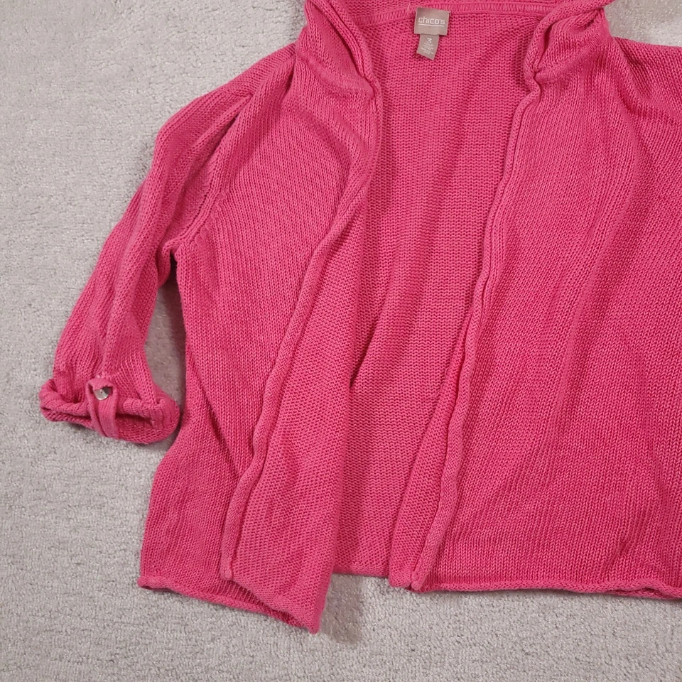 Suéter Chicos Para Mujer 3 US XL Rosa Con Capucha Frente Abierto Grueso Playa Boho Foto 4 de 4