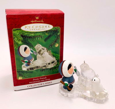 Hallmark Keepsake Ornament 2000 Frosty Friends #21 Eskimo Ice Carving a Seal