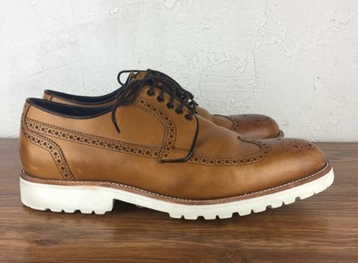 Barker Shoes Hawk Cedar Calf Brogue Derby Wing Brown Shoes Size 9 F Vibram Soles