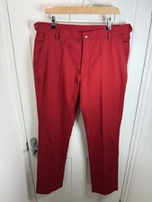 IJP Design Ian Poulter Golf Trousers Red Mens 34 Waist Adjustable Ball Marker