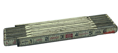 Vintage Lufkin Red End Extension Rule Folding Wood Ruler 72'' Made In USA