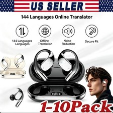 3In-1 Smart Voice Translation Earbuds 150 Languages Real Time Translator US LOT