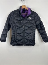 The North Face Girls Black Puffer Jacket M 10/12 Full Zip Insulated