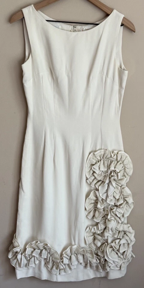 Vestido Alfred Werber Vintage Años 60 70 Funda Cóctel Volantes Mujer Talla 10 12 Foto 2 de 4