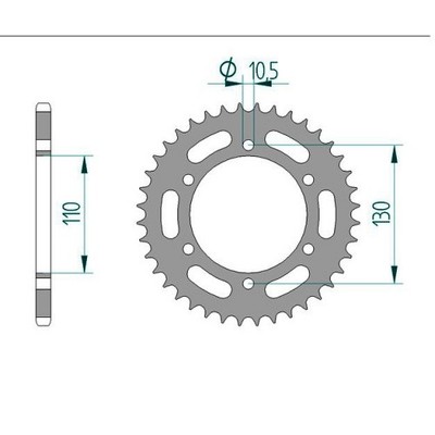 Stahl Kettenrad für Kawasaki EL 250 D Eliminator 1991 EL250B 520er 44 Zähne